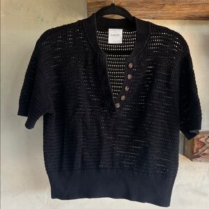 Varley Black Callie Knit Top